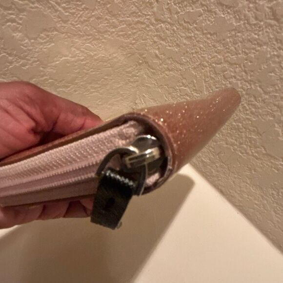 Kate Spade Zip Around Long Wallet Pink All Over Glitter Girlie Sparkle Evening - Picture 5 of 14